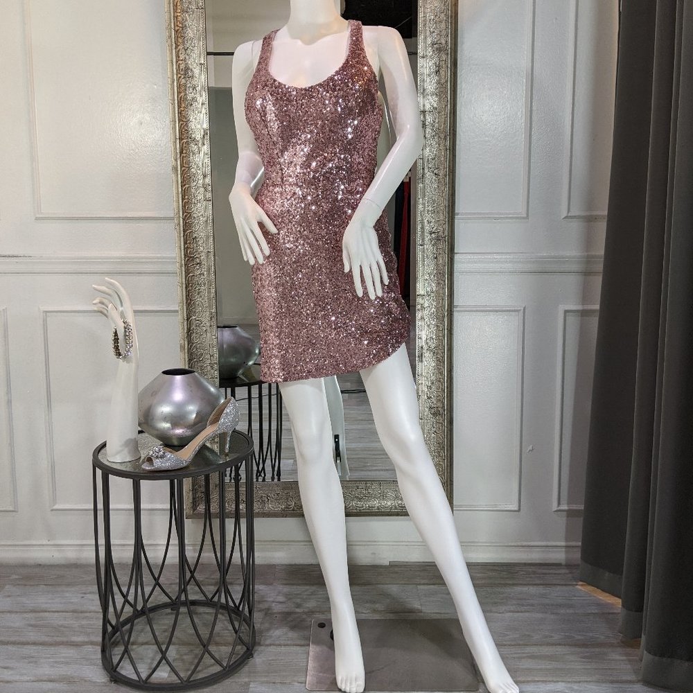 Rose Gold Short Cocktail Homecoming Formal Dress